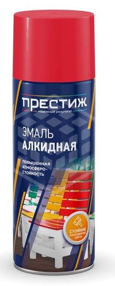Эмаль алкидная ПРЕСТИЖ огненно-красная аэроз. 425 мл