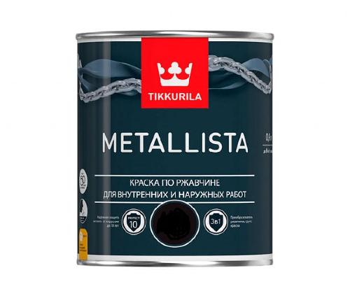 Краска по ржавчине алкидная Tikkurila METALLISTA серая глян 0,4 л / 24 