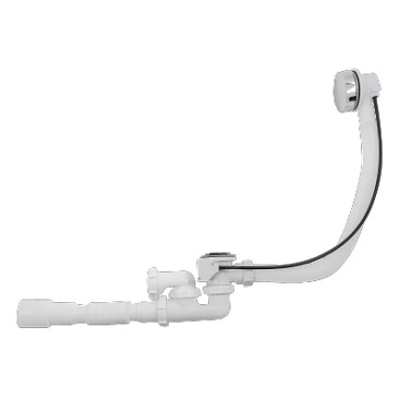 Сифон для ванны регулируемый полуавтомат Aquant V312-18-MR 1.1/2"-40 мм с переливом и гибкой трубой 40-40/50 мм