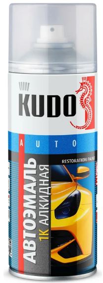 Эмаль автомобильная ремонтная KUDO KU-4010 Желтая 225 алкидная 520 мл / 6