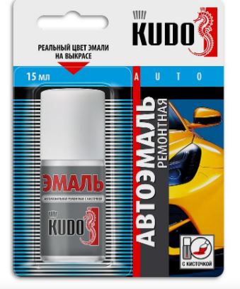 Эмаль автомобильная KUDO KU-70630 ремонтная с кисточкой Кварц 630 металлик 15 мл / 12
