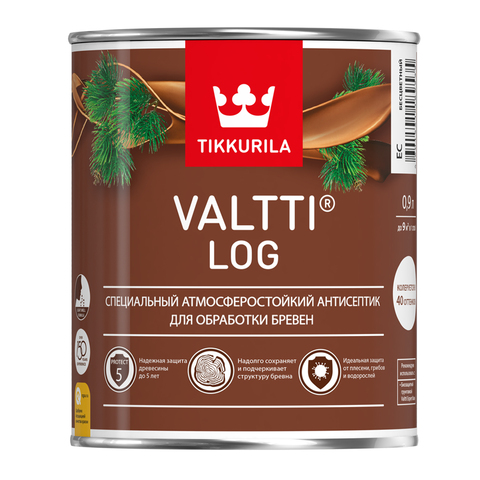 Антисептик Tikkurila "VALTTI LOG" сосна с глян. покрытием 9л/1 Антисептик Tikkurila "VALTTI LOG" сосна с глян. покрытием 9л/1