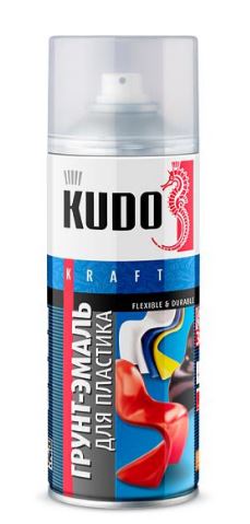 Эмаль для пластика KUDO KU-6005 светло-серая быстросохнущая 520мл / 12