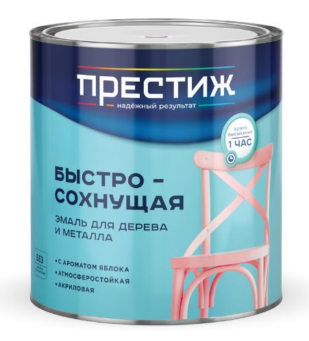 Эмаль акриловая Престиж быстросохнущая полуглянцевая серая 1.9к