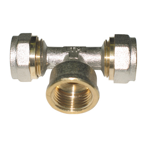 Тройник обжимной комбинированный Aqualink 00473 20-3/4"-20 мм обжим/внутренняя резьба/обжим