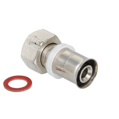 VTm.222.N.001604 Соединитель пресс с накидной гайкой VALTEC 16х1/2"
