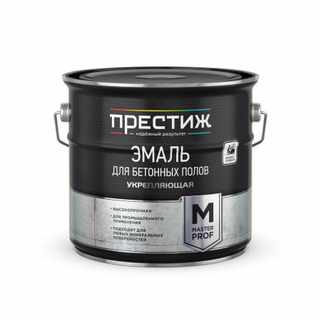 Эмаль акрил. д/бетонных полов серая 4 кг Престиж
