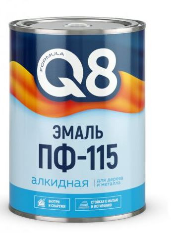 Эмаль для дерева и металла Formula Q8 ПФ-115 алкидная оранжевая 0,8 кг / 14