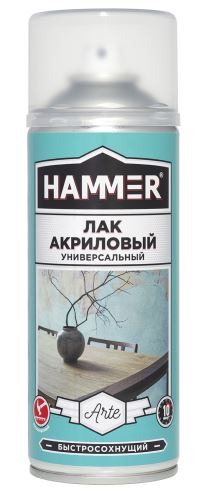 Лак акриловый HAMMER аэроз, мат, 520 мл / 0,23 кг