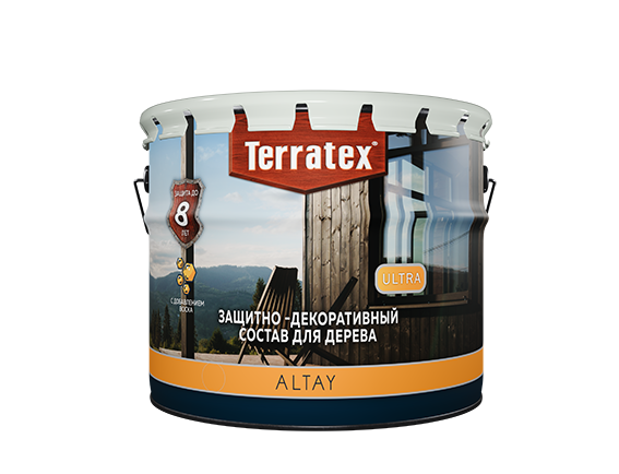 Деревозащитный декоративный состав ALTAY ULTRA Калужница Terratex 7,5кг
