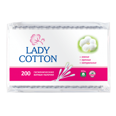 Ватные палочки в банке 200 шт.Lady Cotton / 41203860 / 24