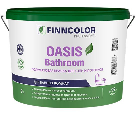 Краска для влаж. помещений OASIS BATHROOM A п/мат 2,7л