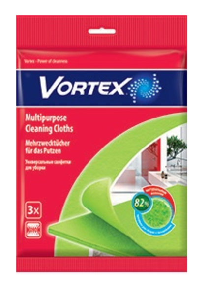 Салфетка вискозная 3шт VORTEX 18403350 / 16
