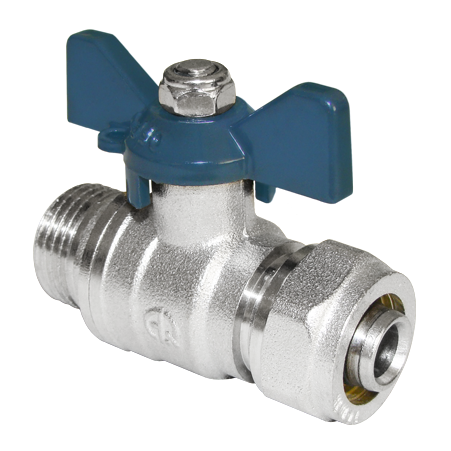 Кран шаровой переходной Aqualink 00876 16-1/2" обжим/наружная резьба