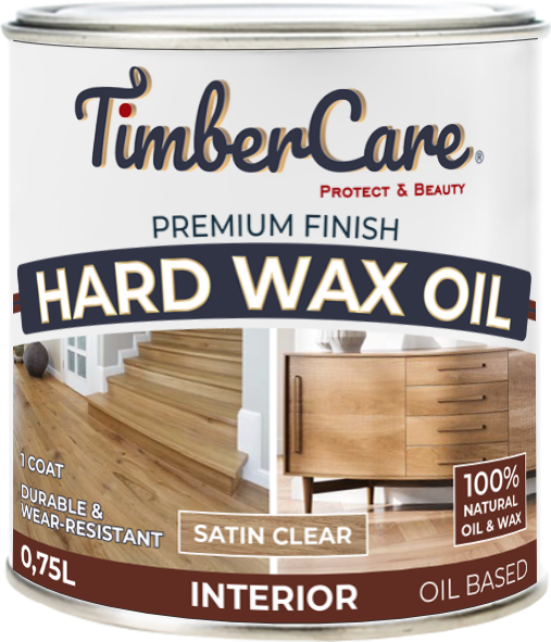 Защитное масло с твердым воском TimberCare Hard Wax Oil (цвет: прозрачный полуматовый), банка 0,75л
