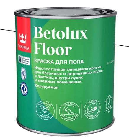 Краска для половTikkurila BETOLUX FLOOR База С глян 2,7 л / 6