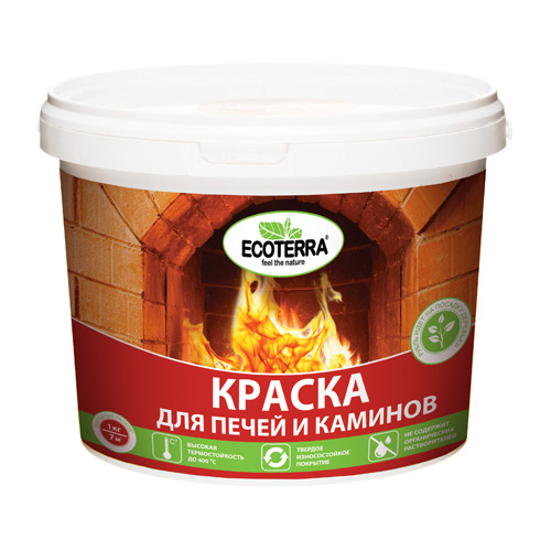 Краска для печей ECOTERRA белая 1кг