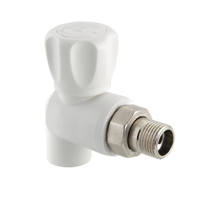 Кран шаровой полипропиленовая со сгоном Valtec VTp.718.0.02505 25 мм-3/4" угловой