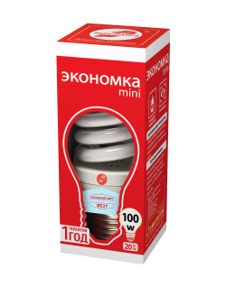LKsmT2SPC20wE2727 Лампа КЛЛ SPC  20w-Е2727 трубка Т2, тёплый свет, 5/50