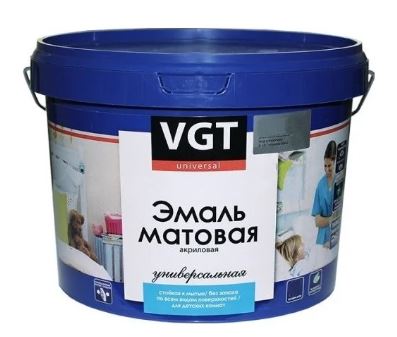 Эмаль универсальная ВГТ ВД-АК-1179 с/белая база А матовая 15кг / 1