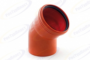 Отвод канализационный наружный РТП 36652 160 мм 45° полипропиленовый
