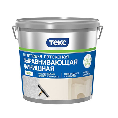 Шпатлевка латексная финишная Текс Профи выравнивающая 5 кг / 1